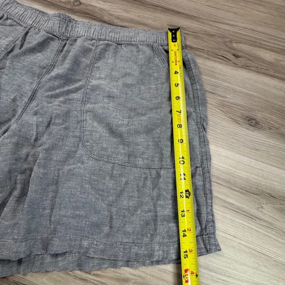 Allbirds Mens Linen Blend Elastic Waist Shorts Grey Size Large Patch Pockets